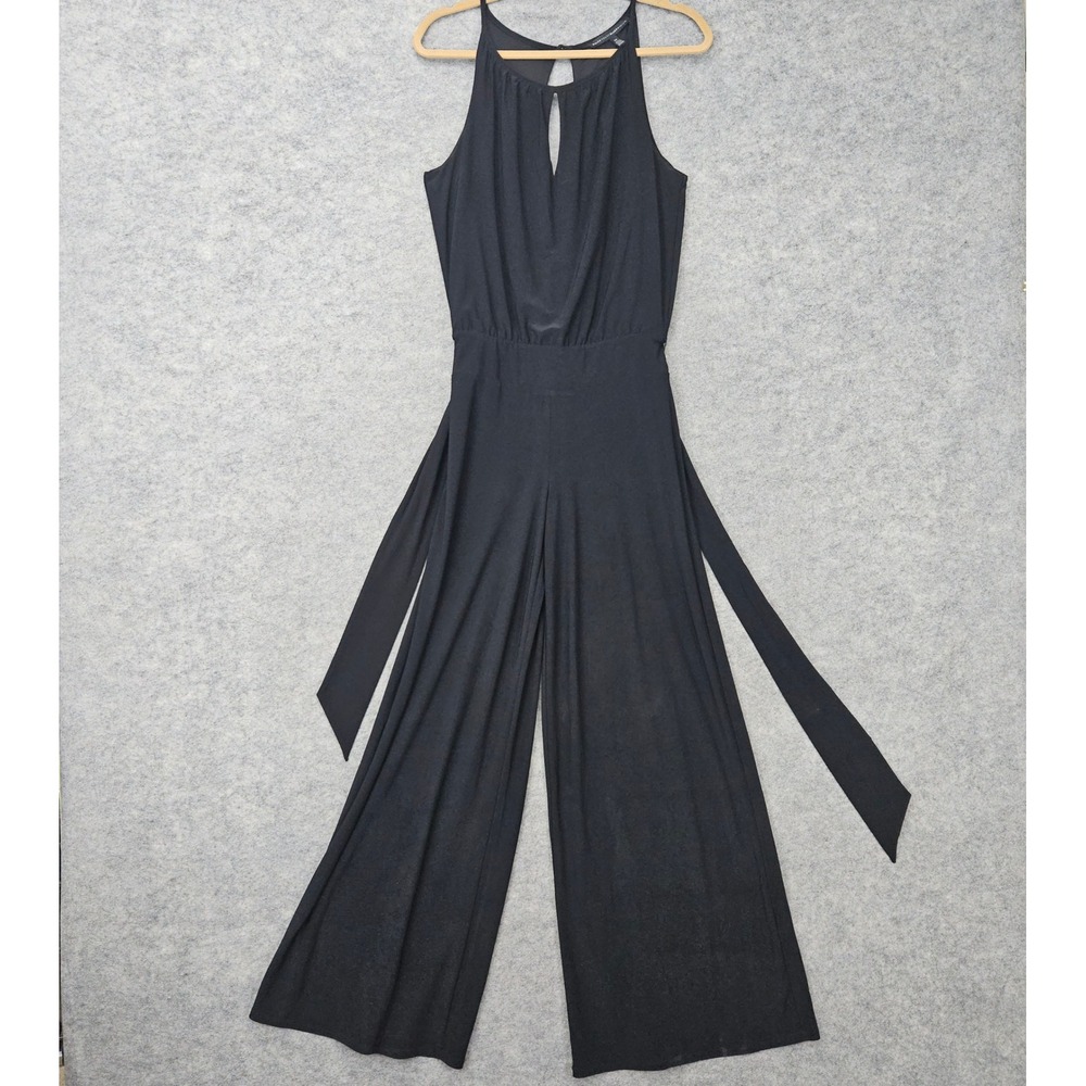 White House Black Market Women's Black Jumpsuit Size XS Wide Leg Halter Neckline
